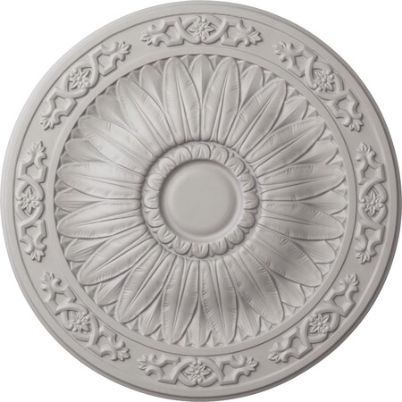 Ekena Millwork Lunel Ceiling Medallion (Fits Canopies up to 3 3/4"), 20 1/4"OD x 1 1/2"P, Ultra Pure White CM20LUUWF
